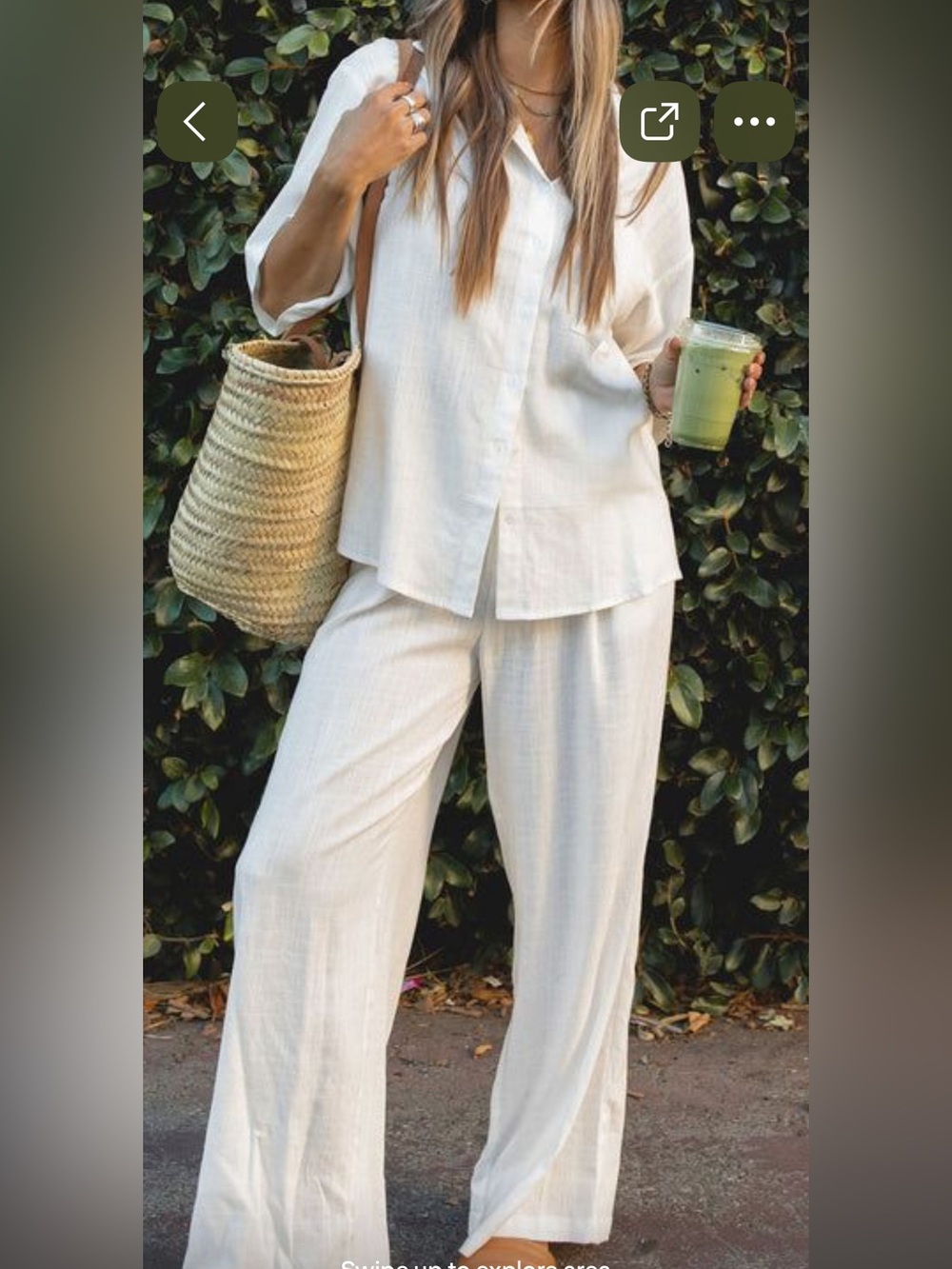 Linen blend Solai the label sage green set